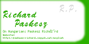 richard paskesz business card